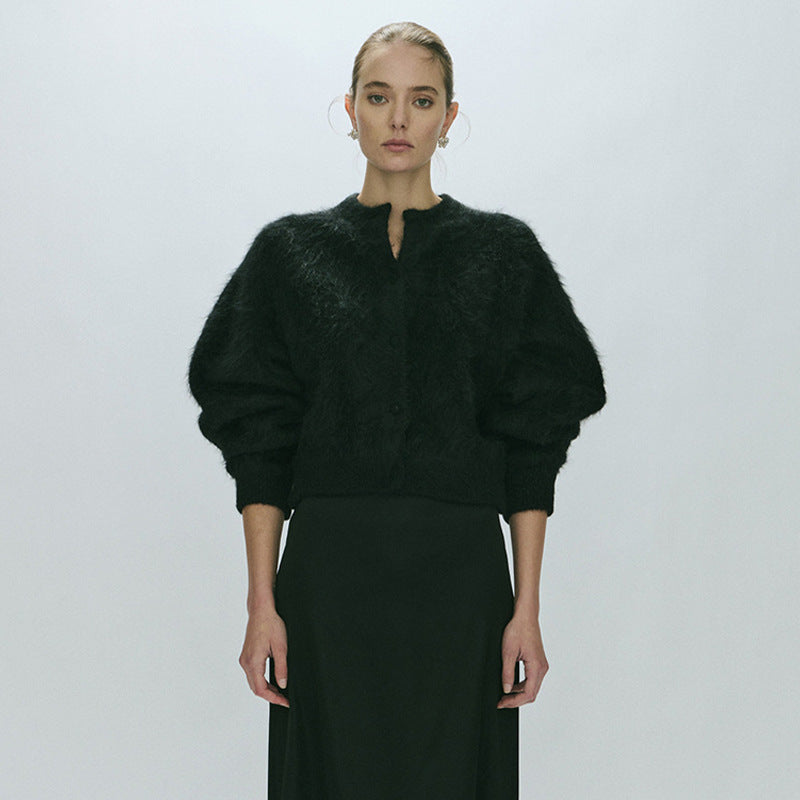 Knitted Round Neck Single-breasted Long Sleeve Cardigan Jacket - Bellarte Enchanté Knitted Round Neck Single-breasted Long Sleeve Cardigan Jacket